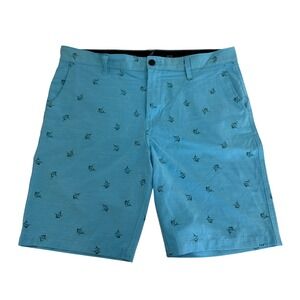 Atlantis Weathergear Marlin Sailfish Print Shorts Mens 36 Resort Golf SwimTrunk